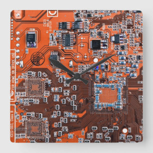 Horloge Carrée Carte circuit imprimé circuit orange PCB