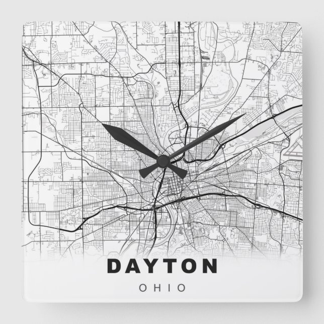 Horloge Carrée Carte Dayton (Recto)