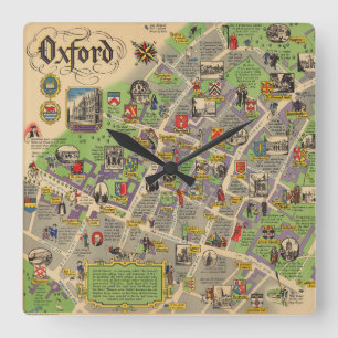 Horloge Carrée Carte d'Oxford, Angleterre (chemins de fer