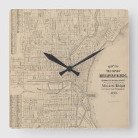 Carte vintage Milwaukee, Wisconsin