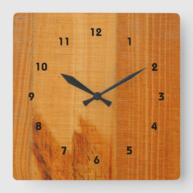 Horloge Carrée Cartes en bois chaudes (Recto)