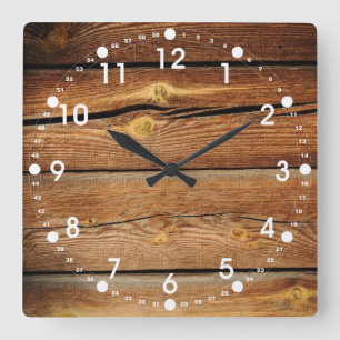 Horloge Carrée Cartes Rustiques En Bois Conception Cadeaux De Pay