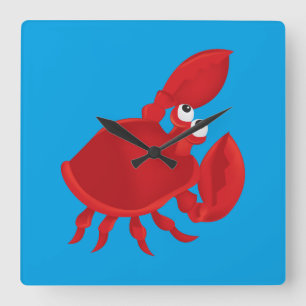 Horloge Carrée Cartoon crab
