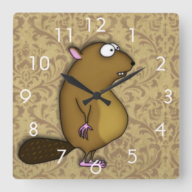 Horloge Carrée Castor dans le profil (Recto)