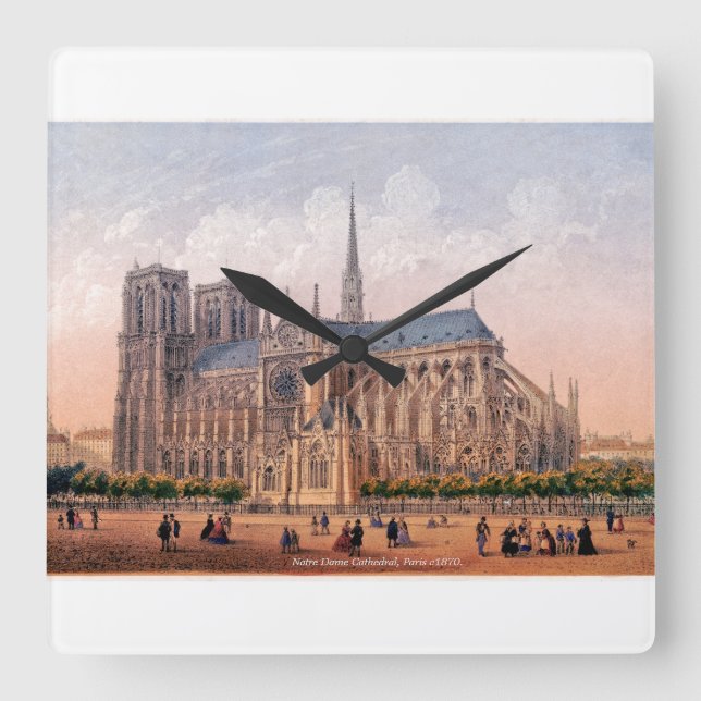 Horloge Carrée Cathédrale Notre-Dame 1870 à imprimer, Paris Franc (Recto)