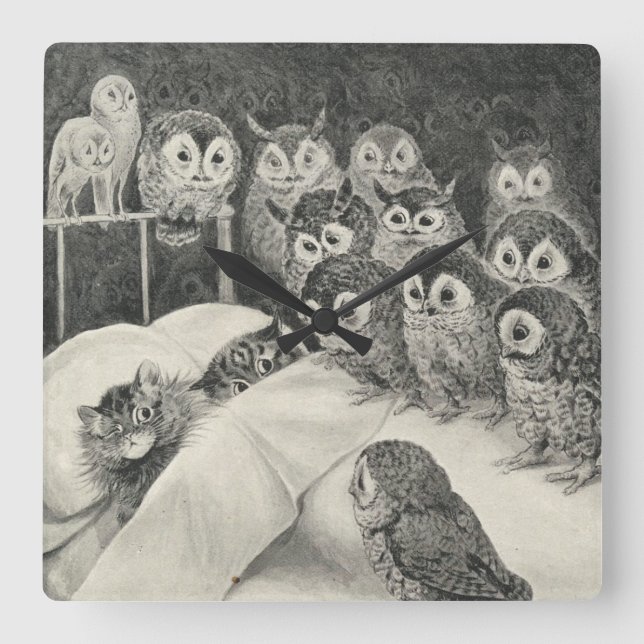 Horloge Carrée Cauchemar aux chats. Louis Wain (Recto)