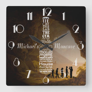 Horloge Carrée Cave d'homme personnalisée