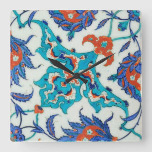 Horloge Carrée céramique d'iznik