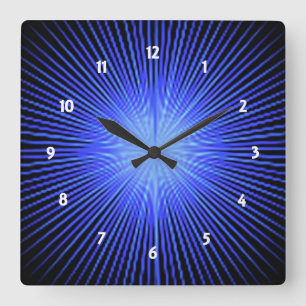 Horloge Carrée Cercle bleu d'esprit