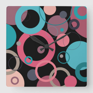 Horloge Carrée Cercles de l'horizon