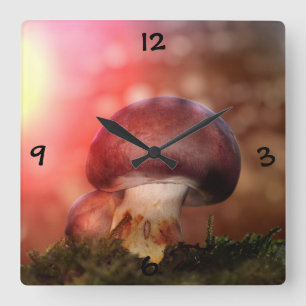 Horloge Carrée Champignon