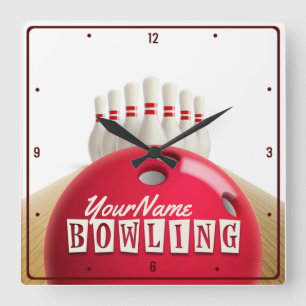 Horloge Carrée Championnat de football américain de bowling