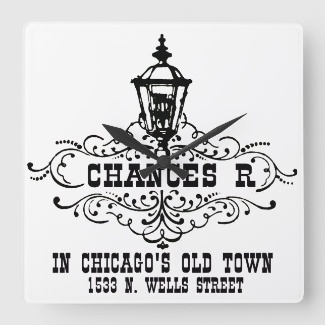 Horloge Carrée Chances R Restaurant, Chicago et Chicago (Recto)