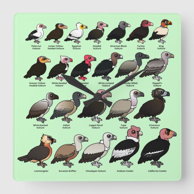 Horloge Carrée Chaque vautour (Recto)