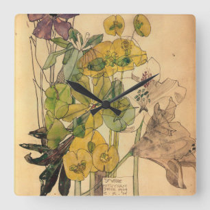 Horloge Carrée Charles Rennie Mackintosh - Spurge With Yham 1909