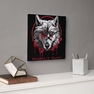 Horloge Carrée Chasse Lune