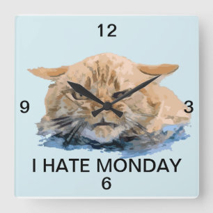 Horloge Carrée chat