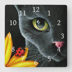 Horloge Carrée Chat 510