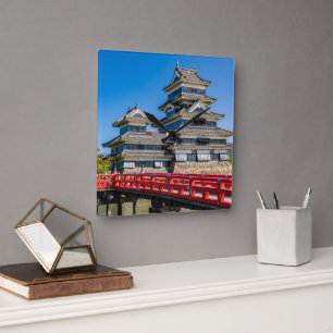 Horloge Carrée Château de Matsumoto et pont