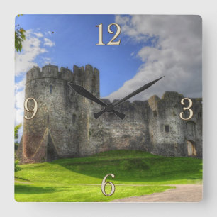 Horloge Carrée Château médiéval de Chepstow Monmouthshire, Pays d