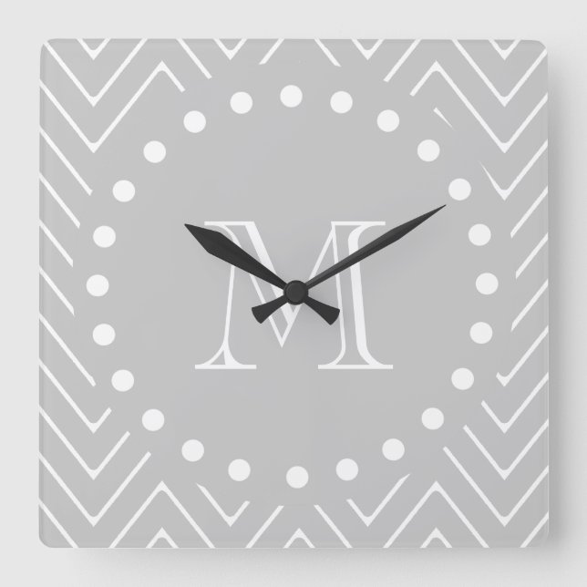 Horloge Carrée Chevron custom monogram (Recto)