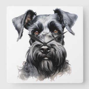HORLOGE CARRÉE CHIEN BLACK KERRY BLUE TERRIER