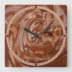 Horloge Carrée Chocolat fondu