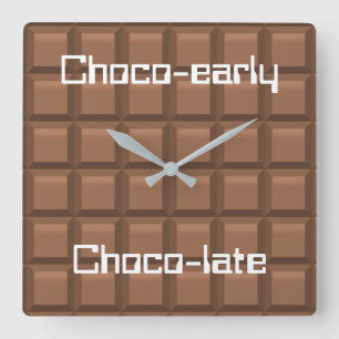 Horloge Carrée Chocolate early & Late