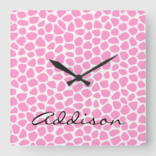 Horloge Carrée Choose Your Color Giraffe Wall Clock