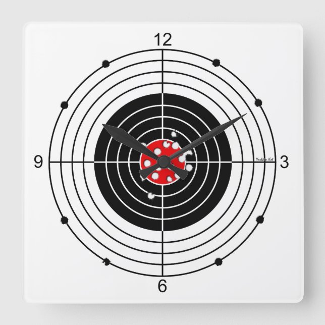 Horloge Carrée Cible (Recto)