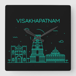 Horloge Carrée Ciel de Visakhapatnam