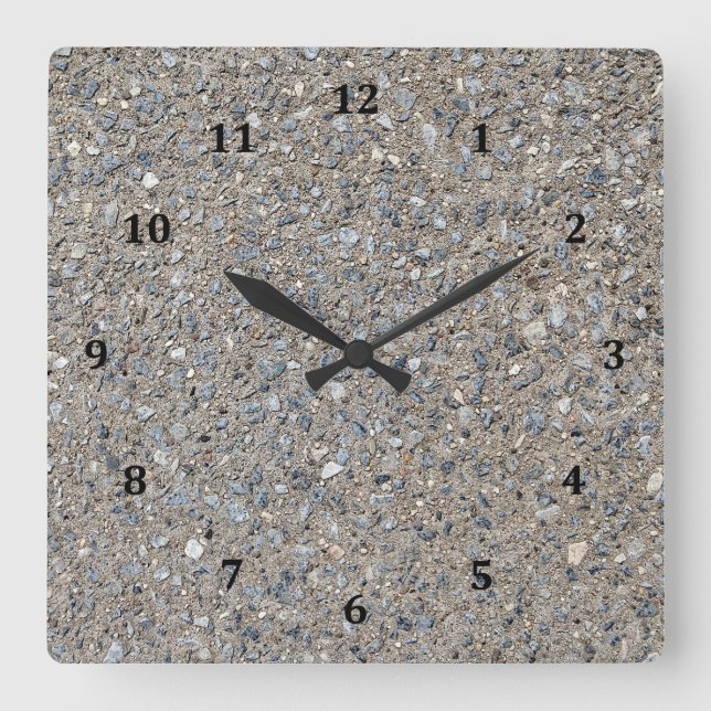 Horloge Carrée Cimetière Bleu Taupe Composé Bleu (Recto)