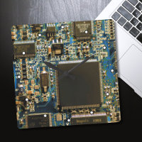 Circuit imprimé bleu macro | Photo de PCB