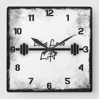Horloge Carrée Citation de forme physique : Ascenseur vivant