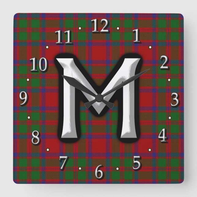 Horloge Carrée Clan MacKintosh MacIntosh Letter (Recto)