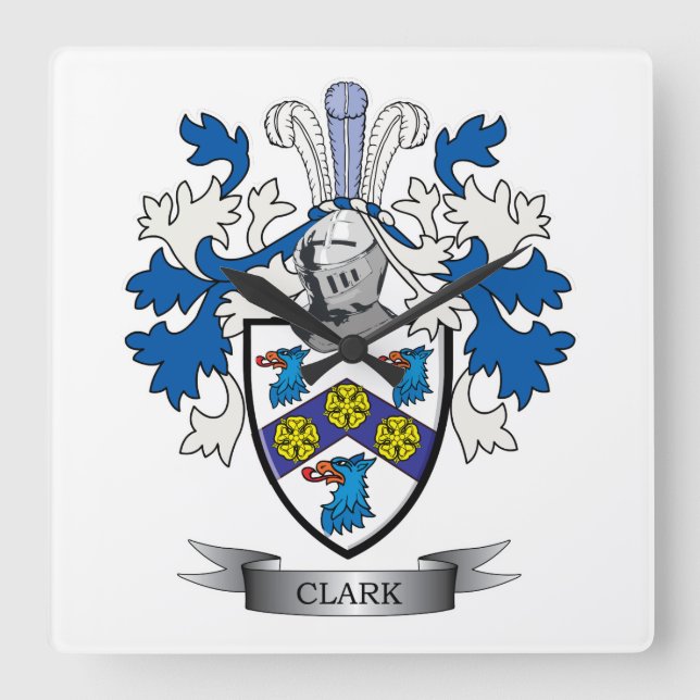 Horloge Carrée Clark coat of Arms (Recto)