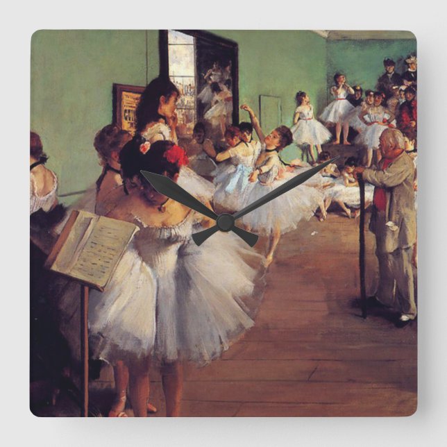 Horloge Carrée Classe de danse par Edgar Degas (Recto)