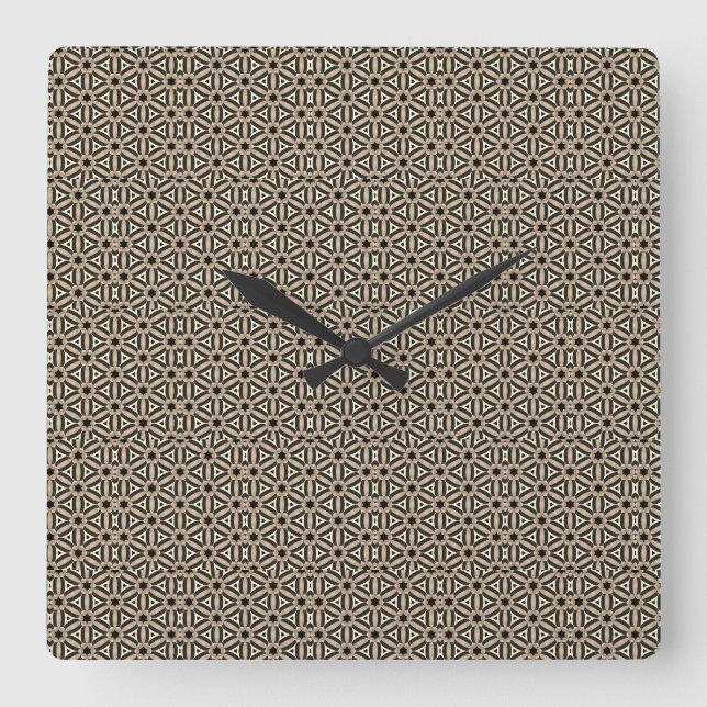 Horloge Carrée Classe Tan et noir - Motif de mélange inhabituel p (Recto)