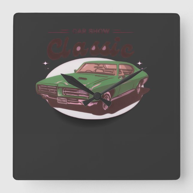 Horloge Carrée Classic Car Show  (Recto)