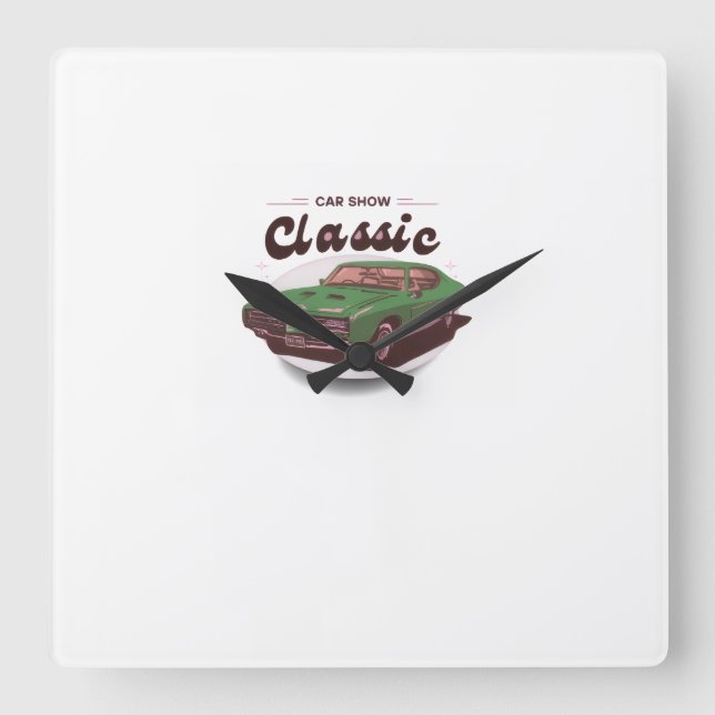 Horloge Carrée Classic Car Show (Recto)