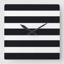 Horloge Carrée Classique Simple Noir Et Blanc Gratté Moderne Chic