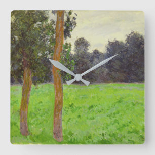 Horloge Carrée Claude Monet   Deux Arbres dans la Prairie