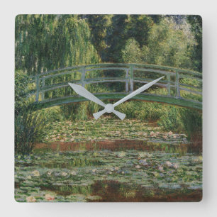 Horloge Carrée Claude Monet Japon Footbridge & Water Lily Pool