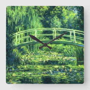 Horloge Carrée Claude Monet : Pont au-dessus d'un étang des