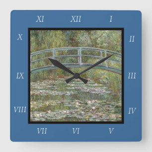 Horloge Carrée Claude Monet Water Lily Pond (pont japonais)