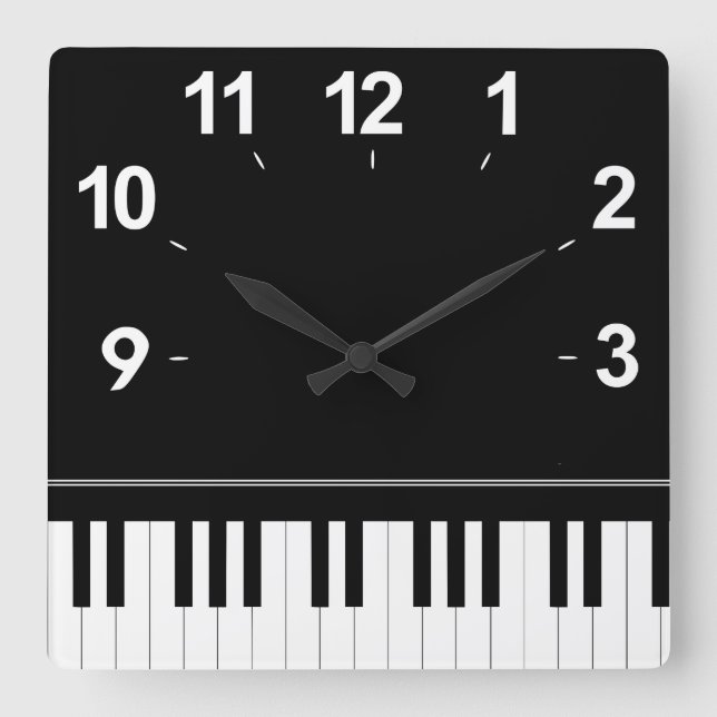 Horloge Carrée Clavier pour piano (Recto)