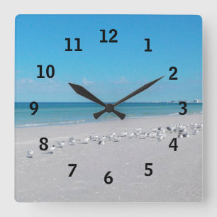 Horloge Carrée Clock de Beach Time