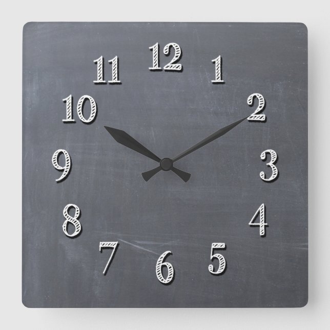 Horloge Carrée Clock de Chalkboard (Recto)