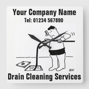 Horloge Carrée Clock de Drain Cleaning Services