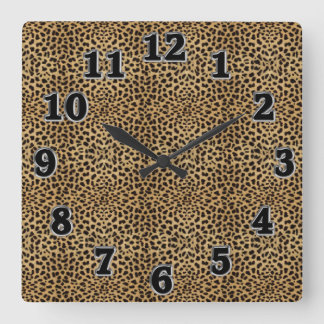 Horloge Carrée Clock de Leopard Print Square